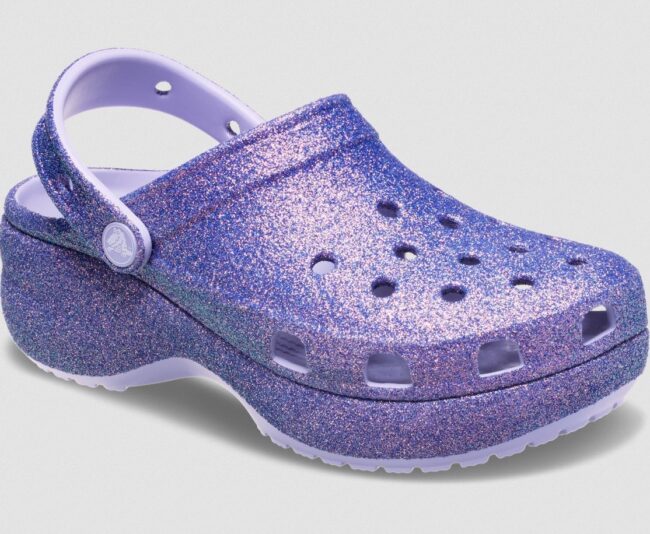 Crocs Platform Iridescent Glitter Clog Μωβ
